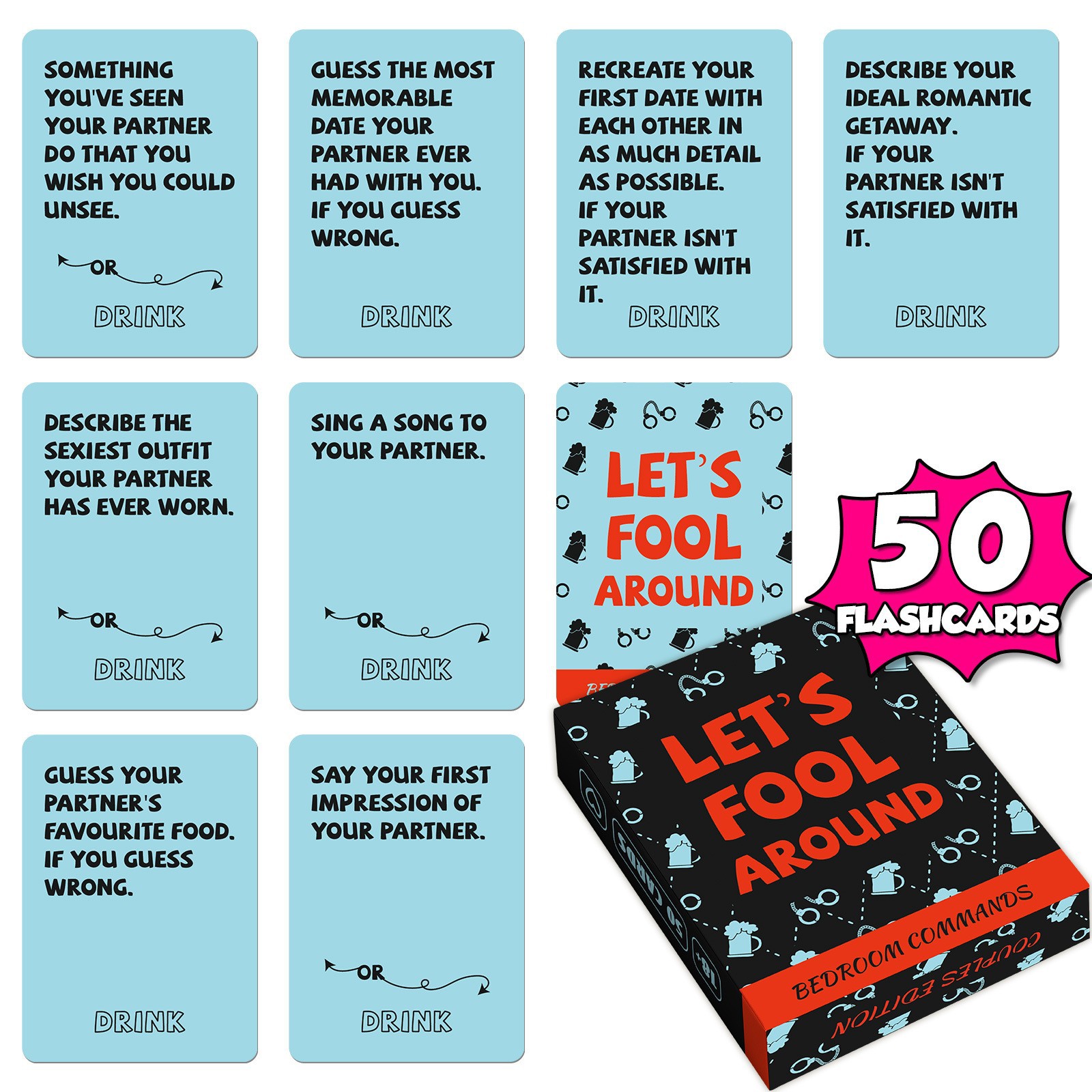 Party Games Questions And Answers - カップル向けドリンクゲームカード50枚、プライベート質問＆回答チャレンジカード、恋人向けロマンチックなテーブルトップインタラクティブカード