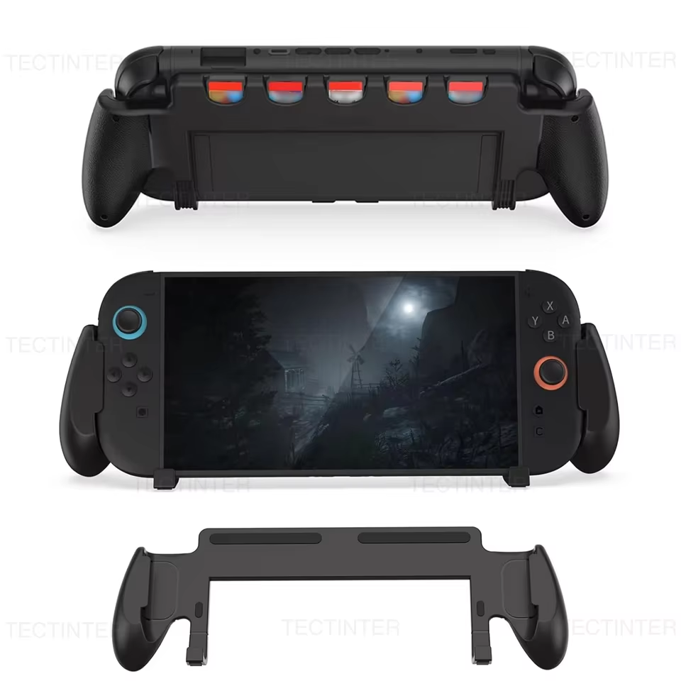 Party Games Nintendo - ニンテンドースイッチ2用ハンドグリップケース スタンドホルダー付き 滑り止め保護ケース ゲームカードスロット5個付き スイッチ2アクセサリー