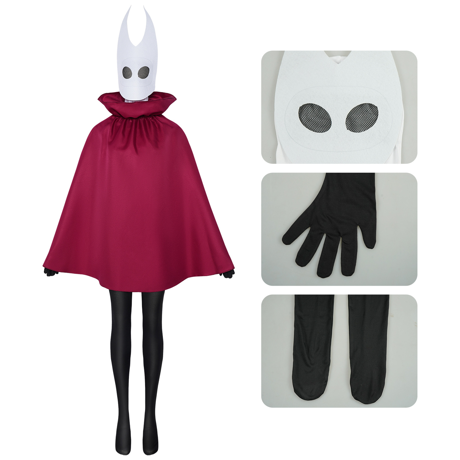 Party Games Animals - ホロウナイト ホーネット コスプレ衣装 レッドケープ衣装 マスク付き ハロウィンパーティー用