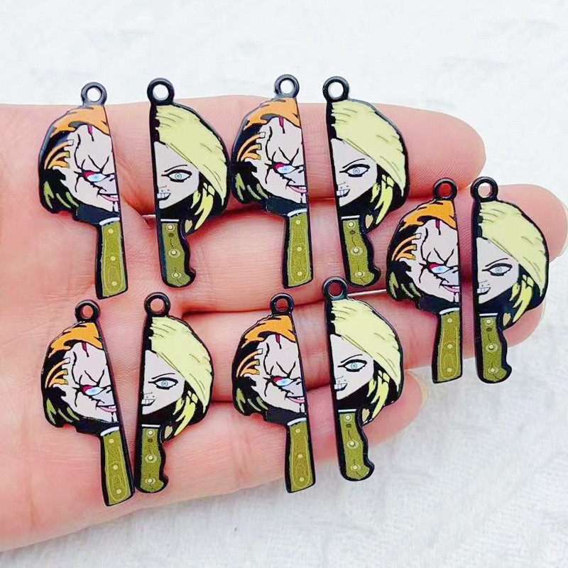 Party Games Spy - 10 個漫画ピエロ面白いカップル片面アクリルジュエリー DIY アクセサリーバッグキーホルダーペンダント