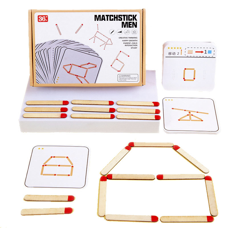 Party Games Kids Indoor - モンテッソーリマッチパズルゲーム木のおもちゃ DIY 数学幾何学ボードゲーム思考マッチロジックトレーニング教育玩具子供のため
