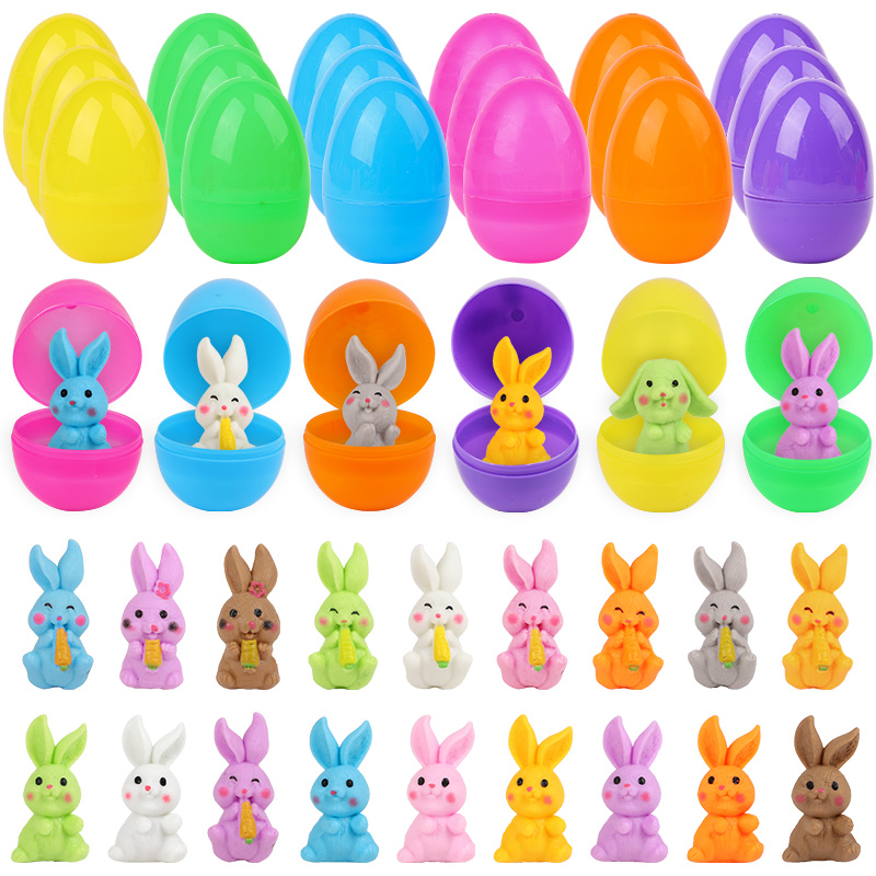 24個入り イースターエッグ ウサギのフィギュア付き 子供用 - Party Games No Supplies のレビューと価格