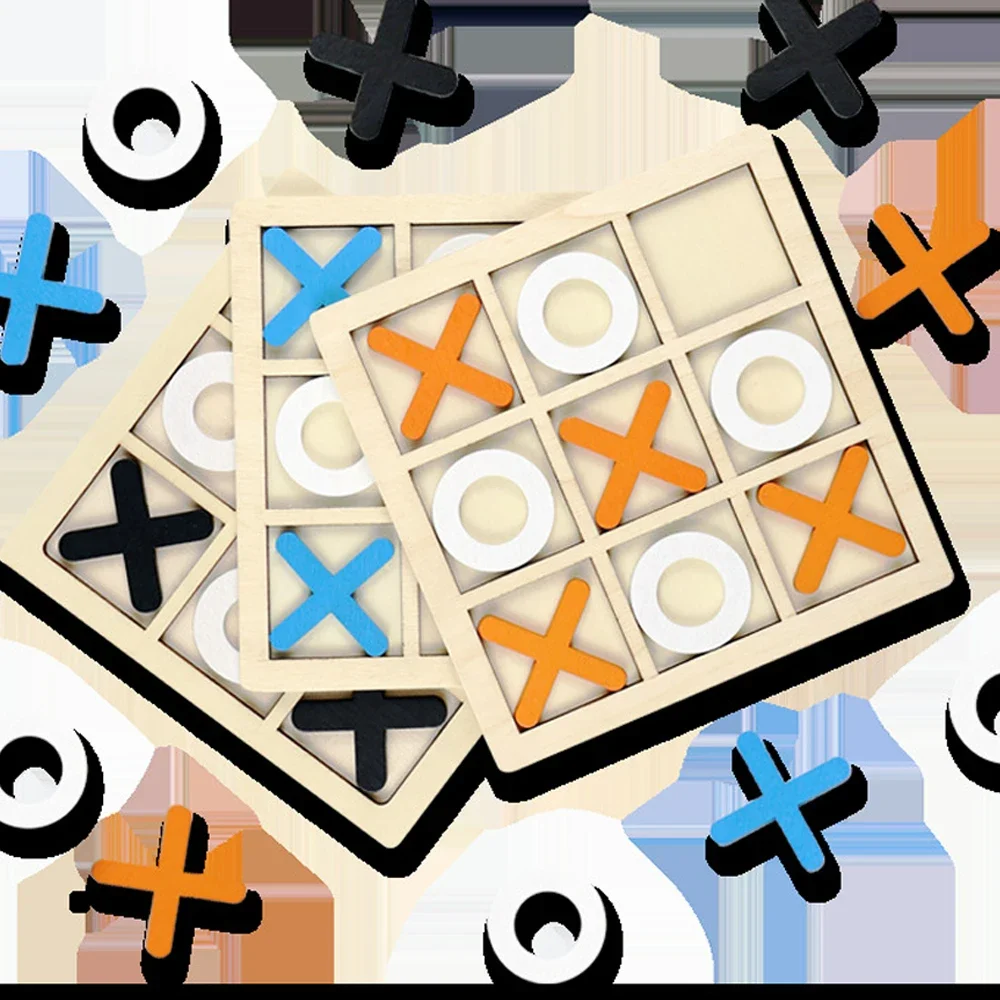 木製 XO 三目並べゲーム ミニチェスボード インタラクショ - Party Games Kids Indoor のレビューと価格