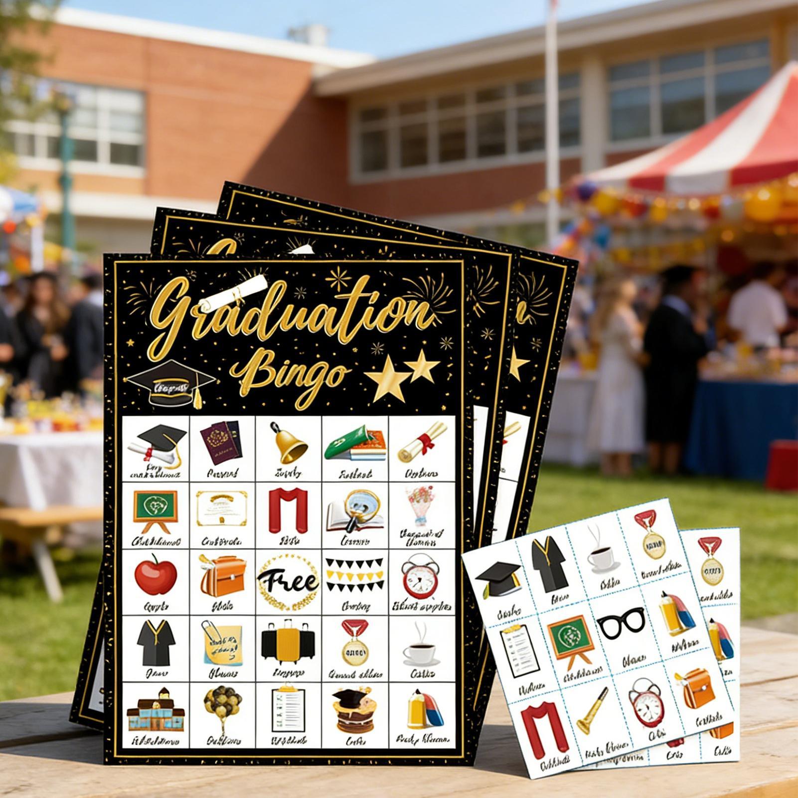 卒業式ビンゴゲーム 24人参加者向け 卒業パーティー用品 家 - Party Games College のレビューと価格