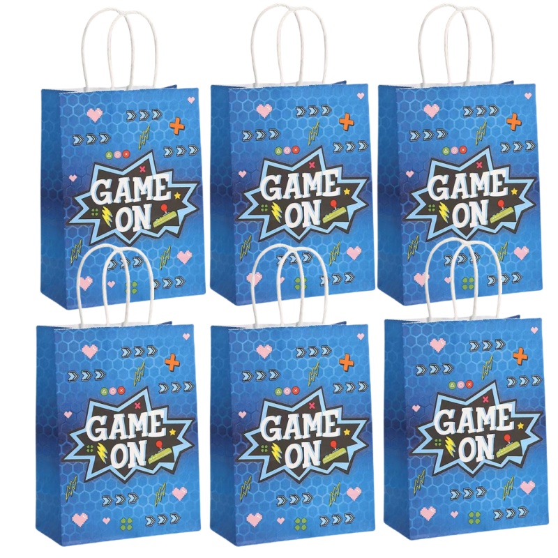6/24 個ビデオゲームテーマ紙ギフト包装袋ゲームオーバーキ - Party Games Adult Birthday のレビューと価格