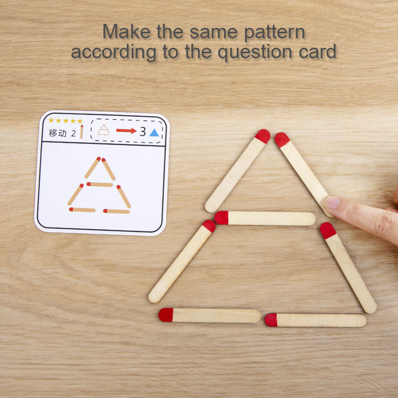 モンテッソーリマッチパズルゲーム木のおもちゃ DIY 数学幾 - Party Games Kids Indoor のレビューと価格