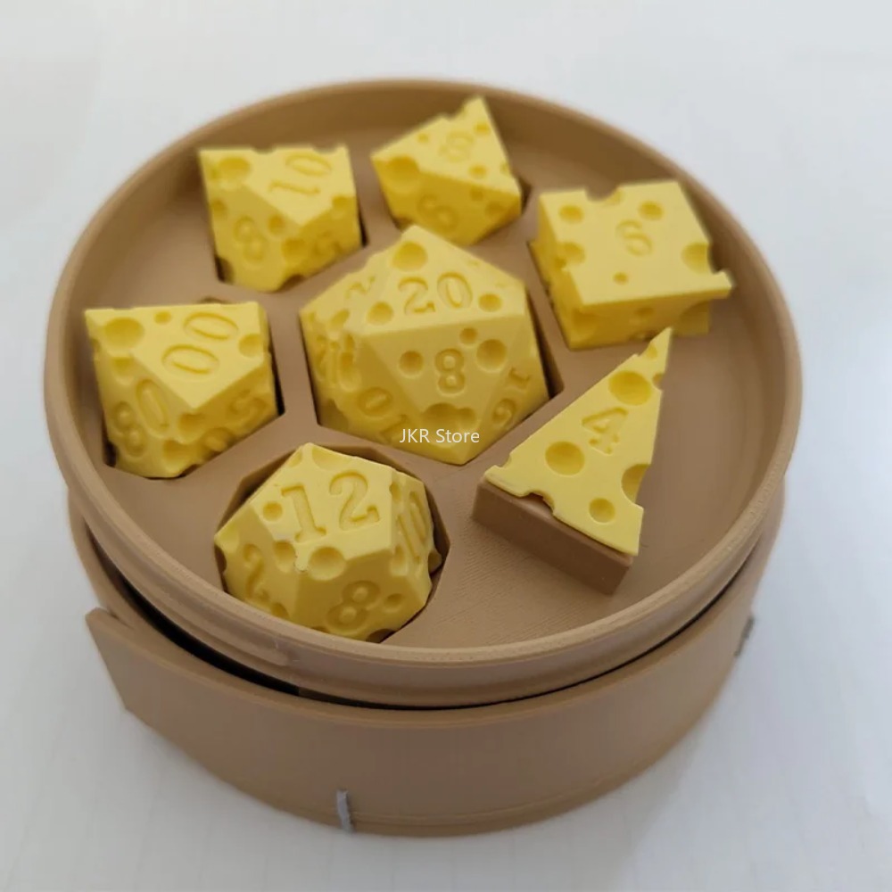 3Dプリントチーズダイスセット、D4 D20ダイスセット付き - Party Games Classic のレビューと価格