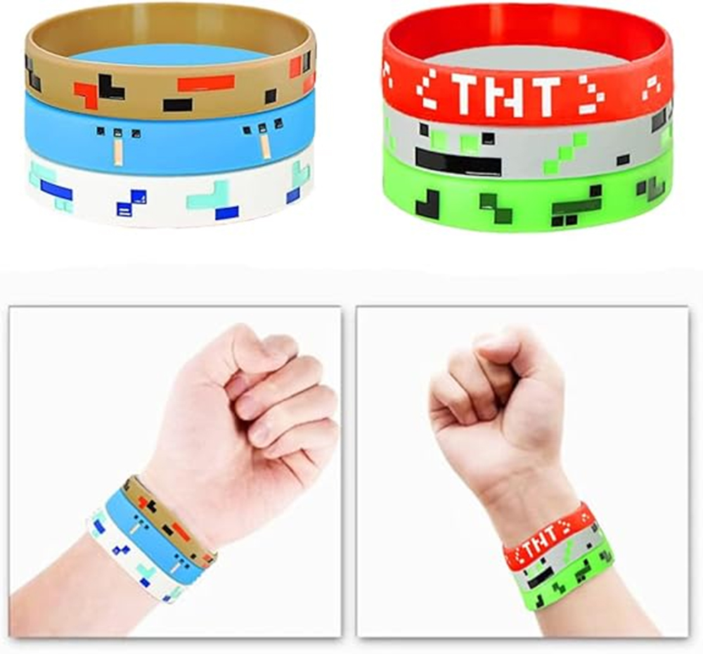 24 個ピクセルテーマブレスレットマイナーリストバンド大人の - Party Games Adult Birthday のレビューと価格