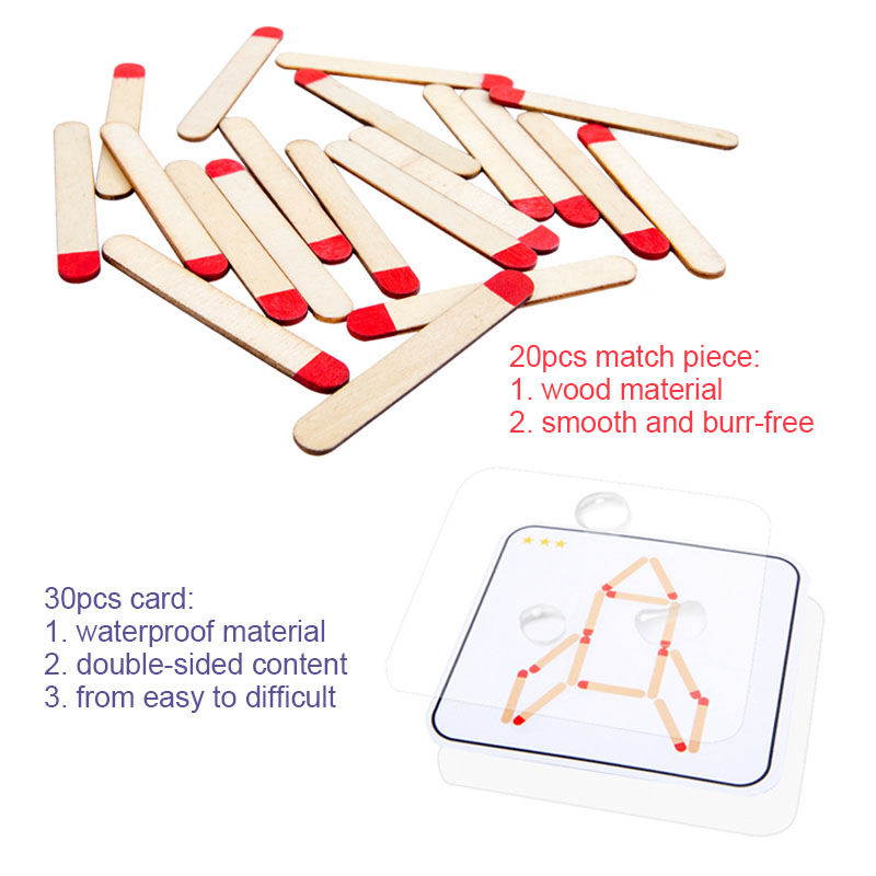 モンテッソーリマッチパズルゲーム木のおもちゃ DIY 数学幾 - Party Games Kids Indoor のレビューと価格